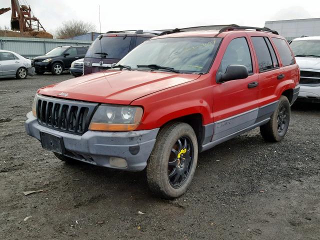 1J4GW48S41C566506 - 2001 JEEP GRAND CHER RED photo 2