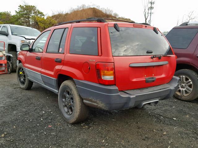 1J4GW48S41C566506 - 2001 JEEP GRAND CHER RED photo 3