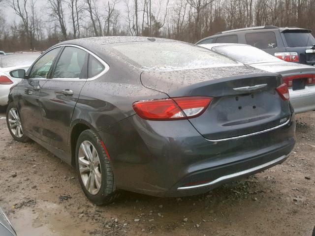 1C3CCCABXFN704356 - 2015 CHRYSLER 200 LIMITE GRAY photo 3