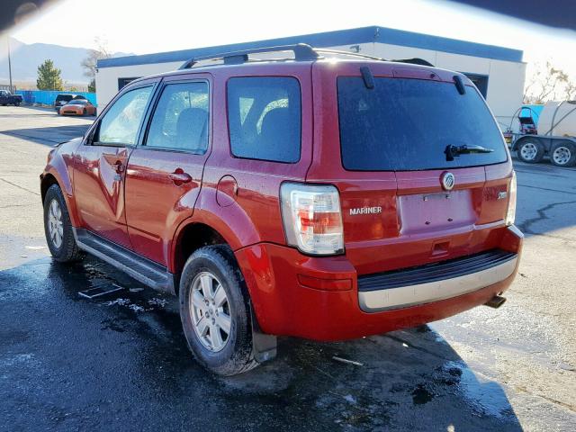4M2CN8BG9AKJ28650 - 2010 MERCURY MARINER MAROON photo 3