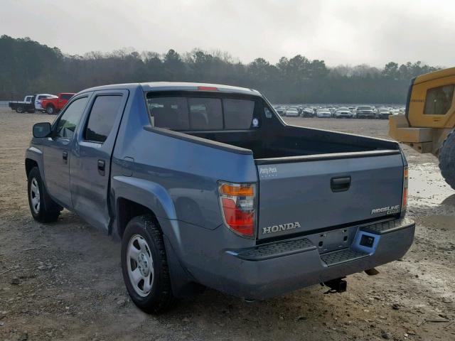 2HJYK16267H508289 - 2007 HONDA RIDGELINE GREEN photo 3