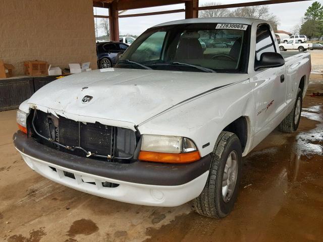 1B7FL26P9VS193701 - 1997 DODGE DAKOTA WHITE photo 2