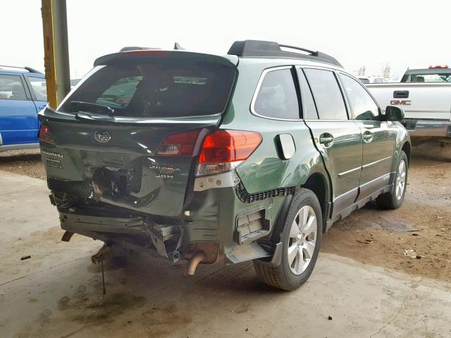 4S4BRDLC4C2212626 - 2012 SUBARU OUTBACK 3. GREEN photo 4