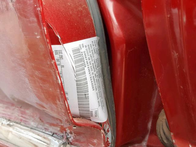 2MEFM74W61X644089 - 2001 MERCURY GRAND MARQ RED photo 10