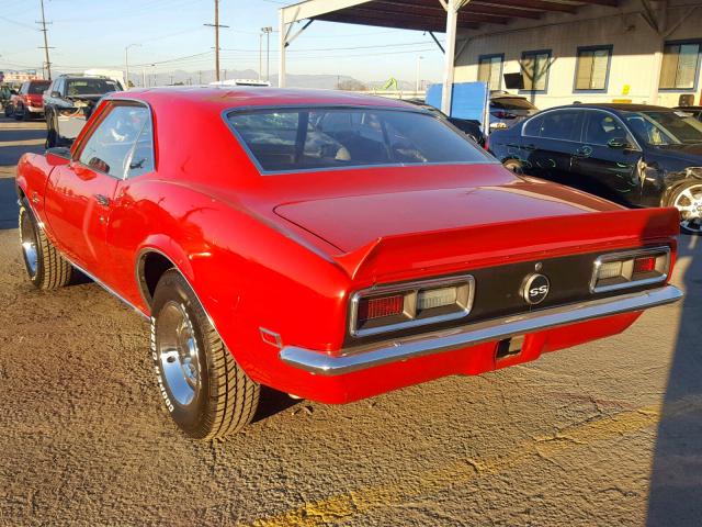 124378N375856 - 1968 CHEVROLET CAMARO SS RED photo 3