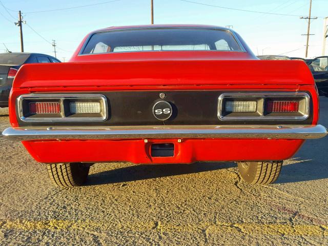 124378N375856 - 1968 CHEVROLET CAMARO SS RED photo 9