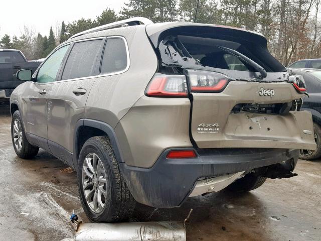 1C4PJMLB9KD162043 - 2019 JEEP CHEROKEE L BROWN photo 3