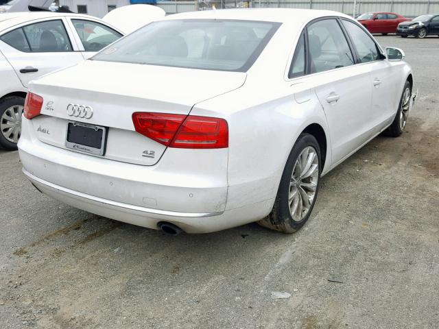 WAURVAFD1CN005530 - 2012 AUDI A8 L QUATT WHITE photo 4