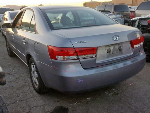 5NPEU46C46H083527 - 2006 HYUNDAI SONATA GLS GRAY photo 3