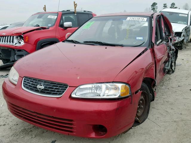 3N1CB51D1YL349305 - 2000 NISSAN SENTRA BAS RED photo 2