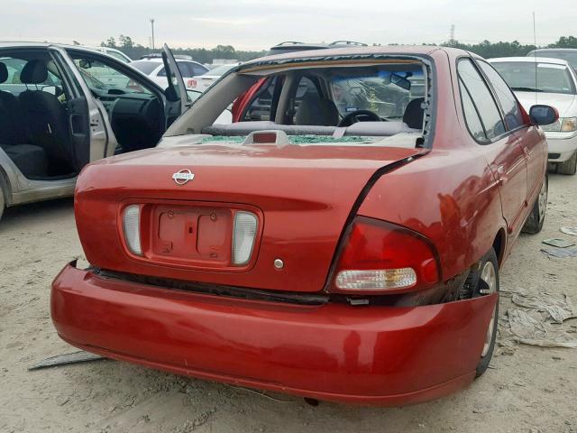 3N1CB51D1YL349305 - 2000 NISSAN SENTRA BAS RED photo 4
