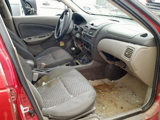 3N1CB51D1YL349305 - 2000 NISSAN SENTRA BAS RED photo 5