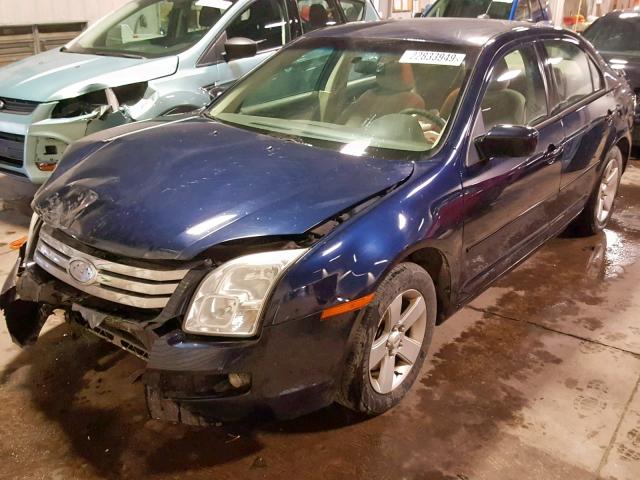 3FAHP07129R162891 - 2009 FORD FUSION SE BLUE photo 2