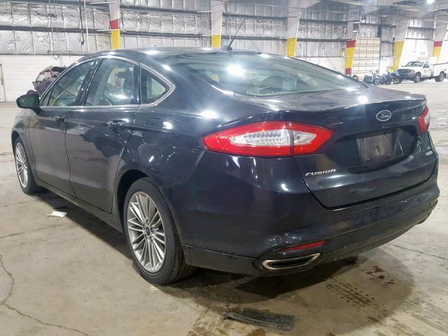 3FA6P0H91ER338335 - 2014 FORD FUSION SE BLACK photo 3