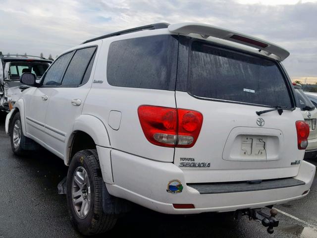 5TDZT38A45S260855 - 2005 TOYOTA SEQUOIA LI WHITE photo 3