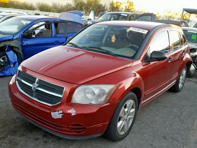 1B3HB48B87D167415 - 2007 DODGE CALIBER SX RED photo 2