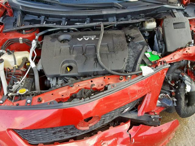 2T1BU4EE3AC323863 - 2010 TOYOTA COROLLA BA RED photo 7