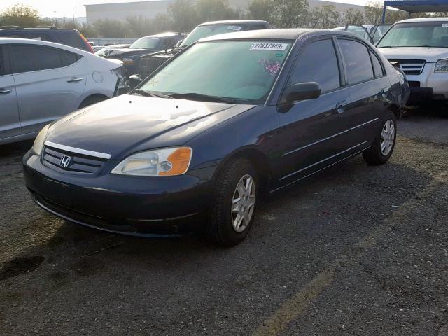 2HGES16533H620562 - 2003 HONDA CIVIC LX BLUE photo 2