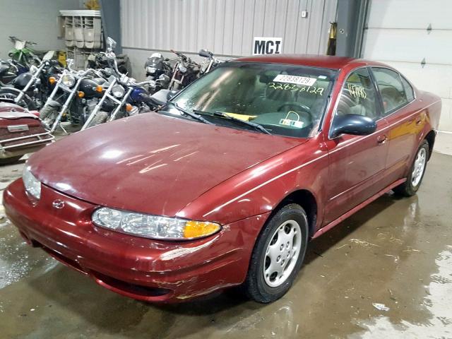 1G3NK52FX2C268134 - 2002 OLDSMOBILE ALERO GX BURGUNDY photo 2