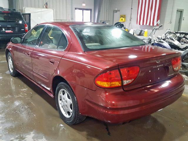 1G3NK52FX2C268134 - 2002 OLDSMOBILE ALERO GX BURGUNDY photo 3