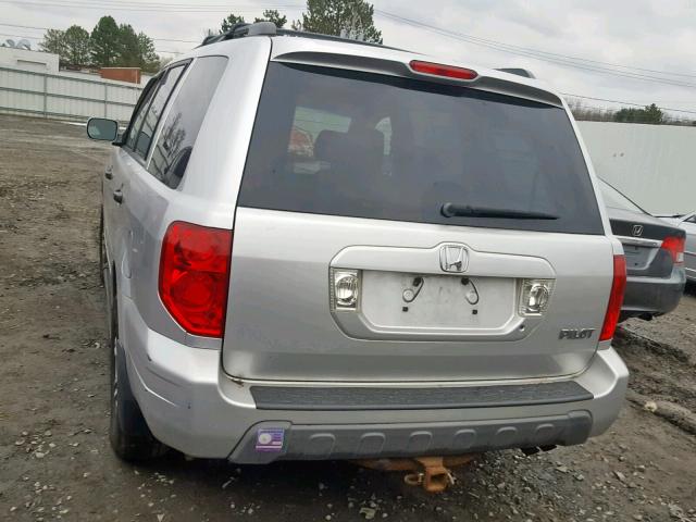 2HKYF18655H538557 - 2005 HONDA PILOT EXL SILVER photo 3