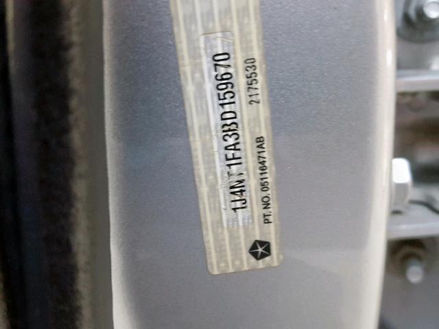 1J4NT1FA3BD159670 - 2011 JEEP COMPASS SP 银色 照片 10