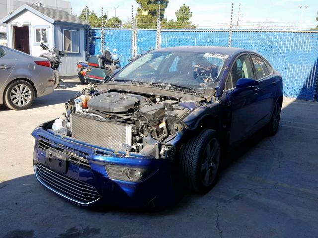 3FA6P0H93ER393207 - 2014 FORD FUSION SE BLUE photo 2