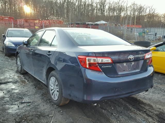 4T4BF1FK0ER436760 - 2014 TOYOTA CAMRY L BLUE photo 3