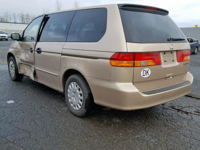 2HKRL18512H532593 - 2002 HONDA ODYSSEY LX TAN photo 3