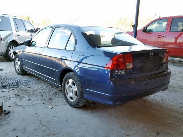 JHMES95685S014966 - 2005 HONDA CIVIC HYBR ლურჯი ფოტო 3