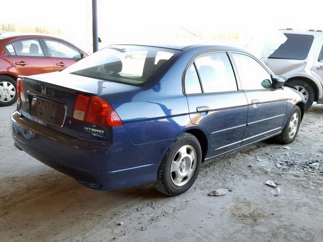 JHMES95685S014966 - 2005 HONDA CIVIC HYBR ლურჯი ფოტო 4