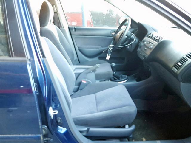 JHMES95685S014966 - 2005 HONDA CIVIC HYBR ლურჯი ფოტო 5