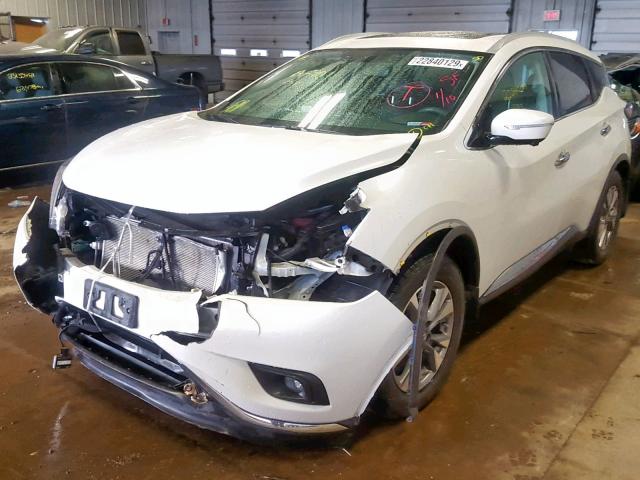 5N1AZ2MG7FN246144 - 2015 NISSAN MURANO S WHITE photo 2