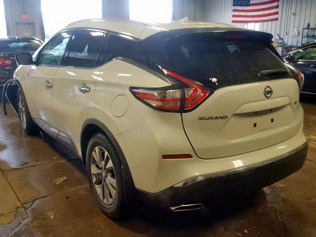 5N1AZ2MG7FN246144 - 2015 NISSAN MURANO S WHITE photo 3