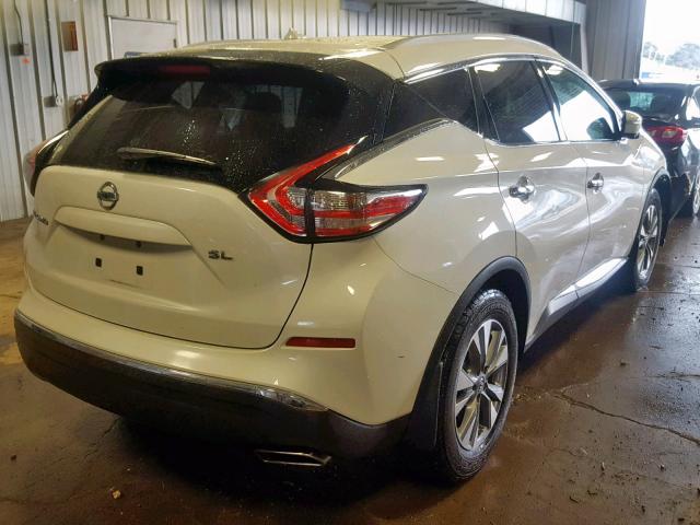 5N1AZ2MG7FN246144 - 2015 NISSAN MURANO S WHITE photo 4