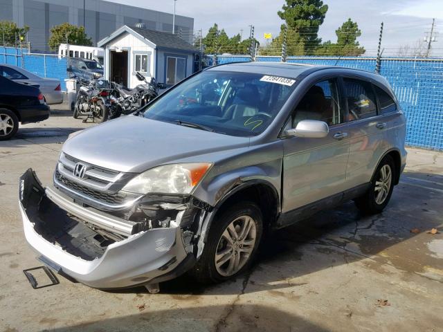 5J6RE4H73AL097433 - 2010 HONDA CR-V EXL SILVER photo 2