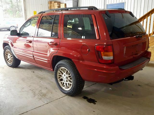 1J4GW58S52C218799 - 2002 JEEP GRAND CHER RED photo 3