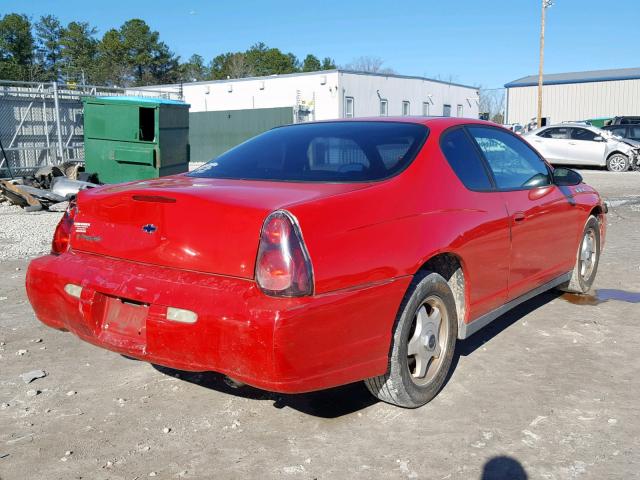 2G1WW12E959112986 - 2005 CHEVROLET MONTE CARL RED photo 4