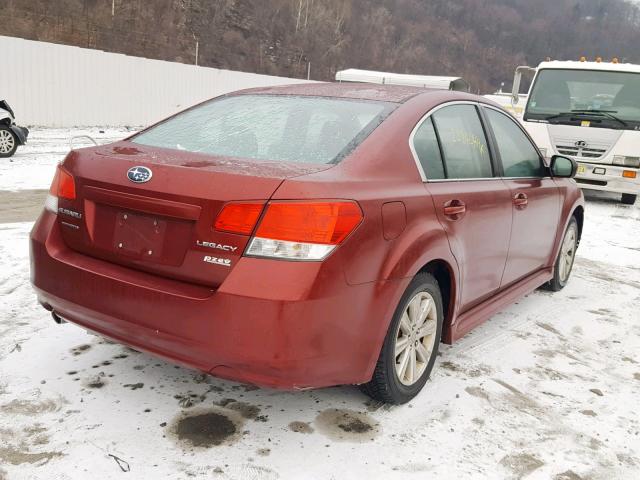 4S3BMBC60C3005730 - 2012 SUBARU LEGACY 2.5 RED photo 4