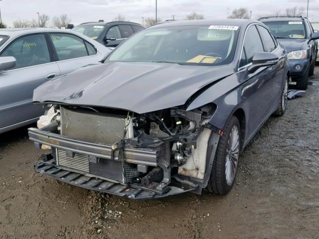 3FA6P0K97DR267858 - 2013 FORD FUSION TIT GRAY photo 2