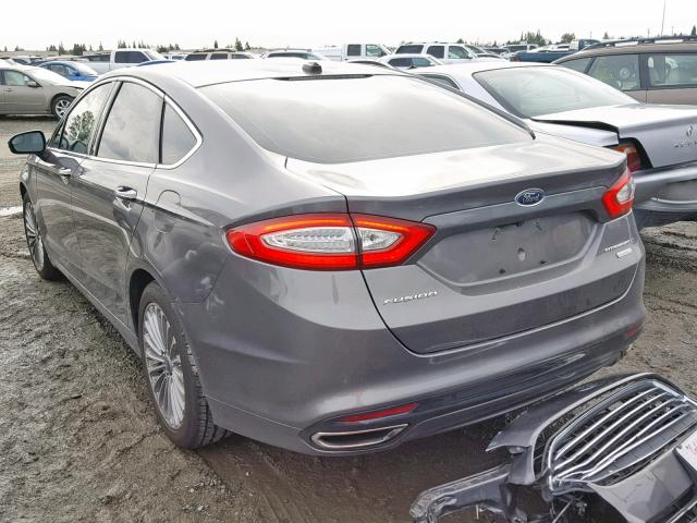 3FA6P0K97DR267858 - 2013 FORD FUSION TIT GRAY photo 3