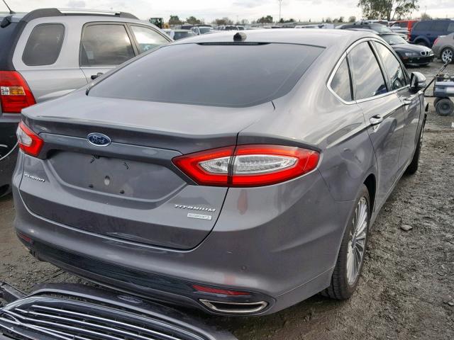 3FA6P0K97DR267858 - 2013 FORD FUSION TIT GRAY photo 4