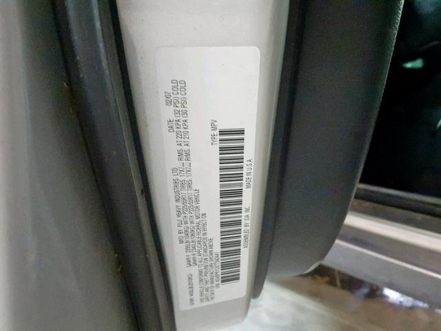 4S4BP61CX77342441 - 2007 SUBARU LEGACY OUT SILVER photo 10
