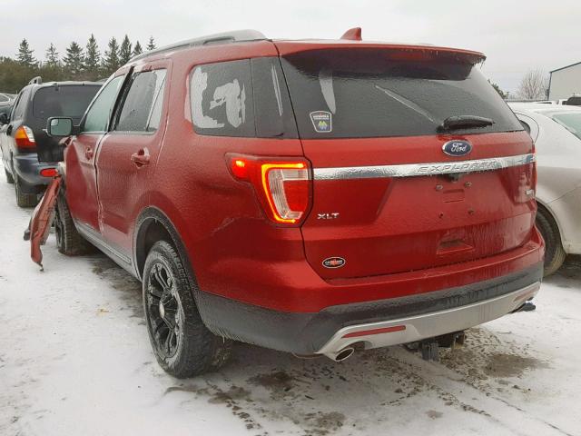 1FM5K8D83GGA39385 - 2016 FORD EXPLORER X RED photo 3