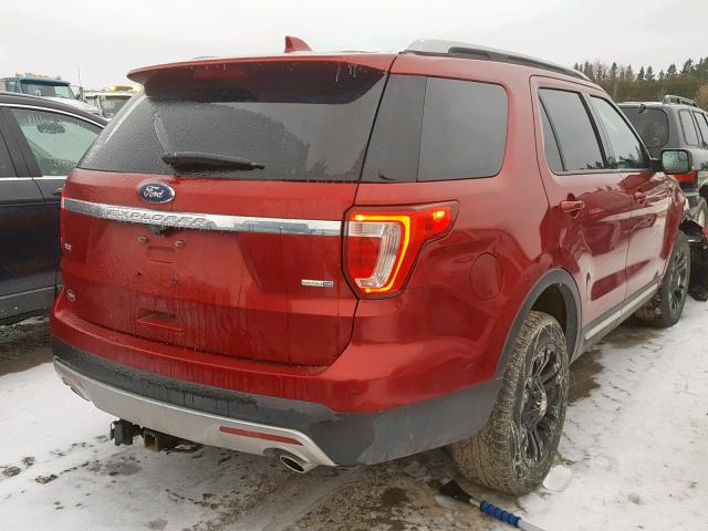 1FM5K8D83GGA39385 - 2016 FORD EXPLORER X RED photo 4