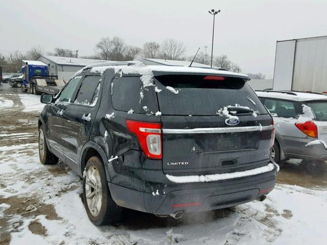 1FMHK8F86CGA39403 - 2012 FORD EXPLORER L BLACK photo 3