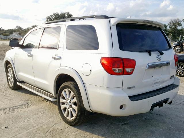 5TDYY5G17AS030442 - 2010 TOYOTA SEQUOIA PL WHITE photo 3