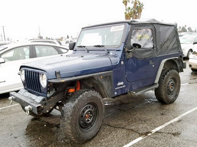 1J4FA29144P747008 - 2004 JEEP WRANGLER / BLUE photo 2