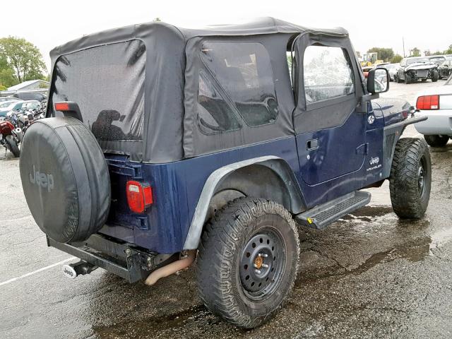 1J4FA29144P747008 - 2004 JEEP WRANGLER / BLUE photo 4