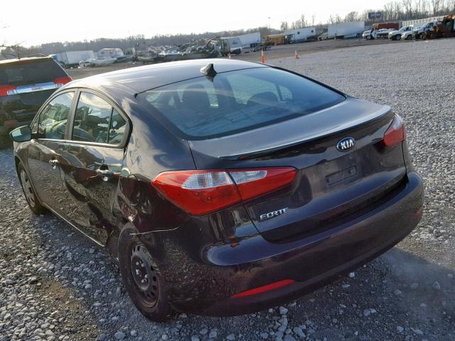 KNAFK4A60E5119667 - 2014 KIA FORTE LX BLACK photo 3